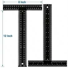 T Square Ruler - 12 Inch Metal T Ruler For Drafting, Architecture, Engineering And Art Precision Dual- Inch And MM - Tee Ruler, Ruler - As Pic - View 7