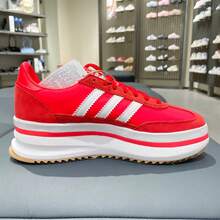 Adidas Clover Women's SL 72 STACK Classic Platform T-Toe Sneakers - Red and White - View 9