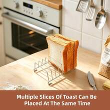 1/2pcs Stainless Steel Toast Rack, Multi-Slot Bread Slice Drying Rack, Heat-Resistant Metal Wire Toast Rack, Suitable For Air Fryer, Oven, Microwave, Home Kitchen, Restaurant, Breakfast Baking Bread Drying, Party, Holiday, Halloween, Christmas Gift - - - View 4