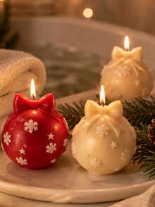 Christmas Decoration Ball Aromatherapy Candle Silicone Mold, Integrated Bowknot Snowflake Embossed Round Ball Casting Mold, Suitable For Aromatherapy Wax And Home Decor, Ideal For Window Display Arrangement, Christmas Gift Box Inner Decoration, Bulk Customized Holiday Handmade Gift Mold - Silicone Candle Mold - View 6