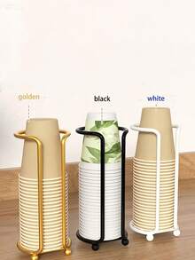 Minimalist Paper Cup Holder, Open Front Design For Easy Access, Desktop Coffee & Tea Cup Storage Rack, Cup Organizer, Suitable For Coffee Bar, Office Desk, Office, Home Kitchen Decor Accessories, Dining Table Accessories, Kitchen Gadgets, Back To School Season - Multicolor - View 7