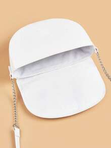 1pc Pearl Moon Handbag Crossbody Bag - White (Glitter Iridescent Butterfly) - View 4