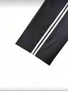 Calça Longa Esportiva Casual de Outono com Múltiplos Bolsos para Homens, Calça de Fitness Minimalista e Fashionável para Uso Externo, Preta - Preto - Visão 6
