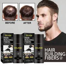 EELHOE 1/2/3 Pcs Dark Brown Hair Building Fibers - Instant Volumizing Thickening Powder With Natural Keratin, Hairline Concealer Fill-In Fibers For Thinning Hair, Strong-Hold Static Cling, For Men & Women, Perfect For Daily Use, Parties & Weddings - Rust Brown - View 4