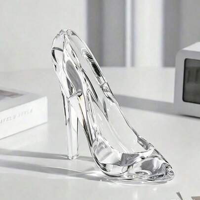 Zapato de cristal acrílico, 1 pieza, decoración para fiesta de vacaciones, adorno para lugar de boda, accesorio para fiesta de princesa, figurita miniatura de zapato de cristal, regalo de vacaciones, regalo de cumpleaños (no es ropa)