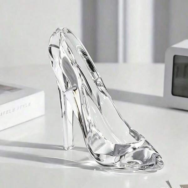 Zapato de cristal acrílico, 1 pieza, decoración para fiesta de vacaciones, adorno para lugar de boda, accesorio para fiesta de princesa, figurita miniatura de zapato de cristal, regalo de vacaciones, regalo de cumpleaños (no es ropa)