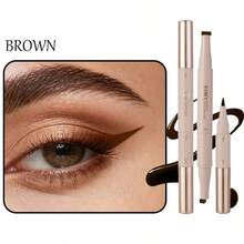 3-In-1 Stamp Eyeliner, Quick & Easy Application Without Skill, Fast-Drying Smudge-Proof Formula, Waterproof & Smudge-Resistant, Long-Lasting Matte, Easy To Remove, Effortlessly Create Cat Eye Look, Suitable For All Eye Shapes, Black & Brown - Multicolor - View 9