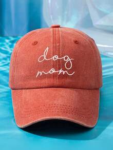 MAKEFGE 1件女款 DOG MOM 刺繡圖案個性化黑色多色防曬可調尺寸戶外休閒時尚水洗做舊棒球帽，適合日常穿著 - B型 - 查看 17