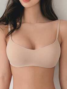 DAZY Holiday Season Super Thin Bra, Bride Lingerie For Women, Breathable Backless Strapless Bra, Soft Seamless Wireless Bra, Sexy Cropped Top Elastic Bra - Dusty Pink - View 2