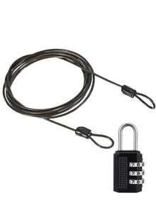 Gembok Kombinasi Kabel Baja Panjang, Kabel Baja Lunak 1,5m dengan Set Gembok Kombinasi, Cocok untuk Koper, Skuter, Helm, Penutup Mobil, dan Kunci Anti-Pencurian Kaca Depan - MultiWarna - View 14