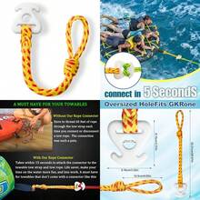 Boat Tube Towable Rope Quick Connector, Water Towable Tubes Rope Connector For Tubing, Skiing, Wake Boarding With Seadoo, Jet Ski, Waverunner - Yellow - View 1