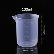 4pcs/Set 50ML/100ML Clear Plastic Beakers, Laboratory Measuring Cups, Kitchen Baking Supplies, Measuring Tools - Transparent - View 8
