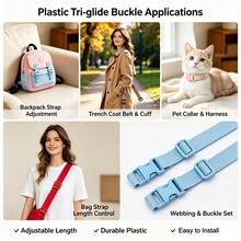 HSDOUBLE 13pcs/Pack Multi-Color Plastic Tri-Glide Slider Buckles, 10/15/20/25mm Webbing Buckles, Suitable For Pet Leashes, Backpacks, DIY Sewing - 13pcs - View 8