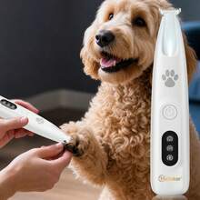 ENSSU Pet Electric Grooming Clipper With LED Light, Dog Paw Trimmer, Wide Blade Electric Dog Grooming Scissors With LED Display, Pet Micro Precision Trimmer, Rechargeable Clipper For Paws, Ears, Face, Butt And Eyes - Multicolor - View 10