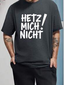 Olivgrünes Herren-T-Shirt in Große Größen mit dem Slogan "I'M Not In A Hurry", leichter Sommerstoff, maschinenwaschbar für den täglichen Gebrauch. Schnelle Lieferung - Schwarz - Übersicht 10
