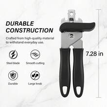 1件裝手動三合一開罐器,重型不鏽鋼商用開罐器,手持式平滑邊緣,適用於廚房、餐廳的大型金屬罐頭 - 查看 3
