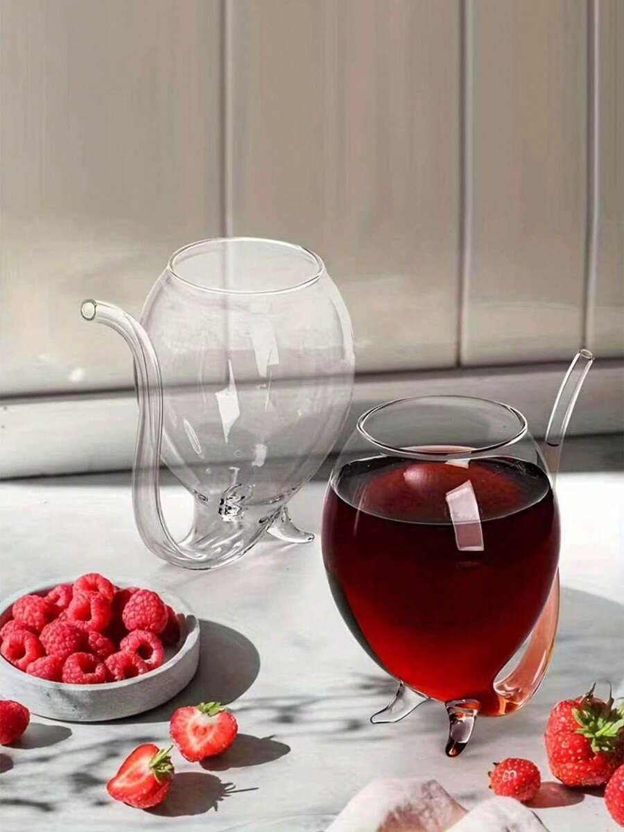 Vampire Wine Glass, Creative Cocktail Glass, Decanter Cup, Mug, Built-In Straw, Cocktail, Wine, Juice, Ice Cream Champagne, Home Bar, Party, Club, Glassware, Outdoor Camping - Multicolor - View 1