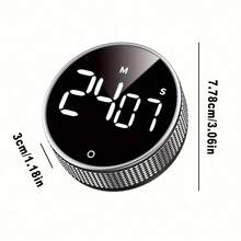 SOKANY Multifunctional Round Timer, Supports Countdown/Count Up, Powered By 3 AAA Batteries, Large LED Display, 3 Mute Modes, Rotatable, Magnetic, Compact. Suitable For Cooking, Baking, Classroom, Learning And Sports. - Silver - View 10