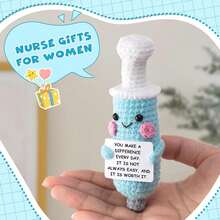 1pc Hand-Woven Plush Doll Ornaments Words Of Positive Energy Encouragement Can Also Be Given As Small Gifts To Friends And Family. Lovely Knitting Toys Are Very Suitable For The Living Room And Desk At Home, As Birthday Gifts And Decorative Ornaments - Multicolor - View 8