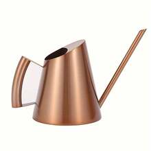Stainless Steel Watering Can 30.43oz Long Spout Side Handle Indoor Outdoor Garden Plant Waterer Return To School Supplies For Gardening - Golden - View 8