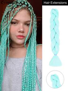 24 Inch High Temperature Synthetic Braiding Hair Bundles, Suitable For Braiding, Colors Include Light Brown, Platinum Blonde, Gray, Black, Brown Gradient, Multicolor, Fashion Braiding Hair Extensions, Suitable For Daily, Party, Cosplay, Music Festival And More - Multicolor - View 25