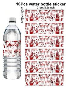 16 buah Stiker Botol Minum Halloween, Motif Hantu Kelelawar, Cocok untuk Dekorasi Halloween, Dekorasi Trick or Treat untuk Halloween, Dekorasi Rumah, Dekorasi Meja Dapur, Hadiah Halloween, Dekorasi Musim Gugur - Halloween - View 20