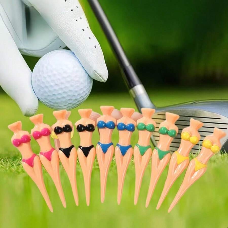 10PCS Golf Bikini Model Tees, Personalized Plastic Golf Tees, Stable Support, Durable, Golf Gift - Multicolor - View 1
