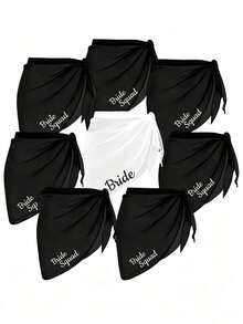 Bridal & Bridesmaid Chiffon Sarong Skirts - Perfect For Summer Beach Parties, Weddings, Bachelorette & Shower Celebrations - Versatile Polyester Accessory For Halloween & Christmas For Halloween,Christmas Event & Party Supplies - Triangular Bandage - View 3