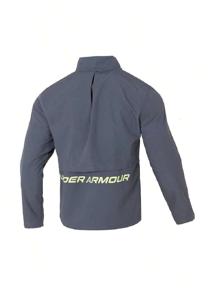 Under Armour 男款 UA STORM RUN JACKET，2026夏季新款，立領休閒跑步輕量夾克，1376797-025 - 犀牛灰 - 查看 6