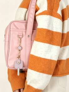 1pc Elastic Stretchable 40cm Lightweight Key Storage Protective Case, Can Be Hung On Backpack, Handbag, Suitable For Daily Commute, Outdoor Travel; Multi-Color Minimalist Key Protective Case - Multicolor - View 2