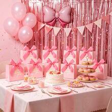 10 piezas de bolsas de regalo impresas en rosa, adecuadas para bodas, fiestas de cumpleaños, eventos empresariales y embalaje de regalos - Bolsas de embalaje - Ver 4