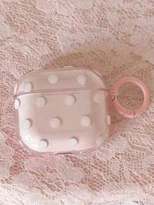 Korean Style Minimalist Semi-Transparent Pink/Purple Polka Dot + Circle Earphone Case Compatible With Airpods 5/Pro/3rd/4th Generation, New Pro 2 Protective Cover, Cute Apple 4 Minimalist 3 Personalized 1st/2nd/5th Generation Girls Earphone Case Protective Cover - Multicolor - View 20