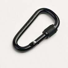 1/3/5/10pcs Black D-Ring Tactical Lanyard With Threaded Lock Design, Equipped With Quick Release Aluminum Hook, Suitable For Camping, Hiking, Fishing And Other Outdoor Activities, Also Can Be Used As Backpack Clip Or Keychain - Black - View 12