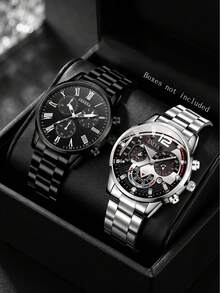 4pcs Men's Quartz Watch Mixed Set, Business Casual Minimalist Dial With Date Function, Suitable For Daily Wear, Decoration Or Father's Day, Thanksgiving And Other Holiday Gifts For Friends And Father - Multicolor - View 2