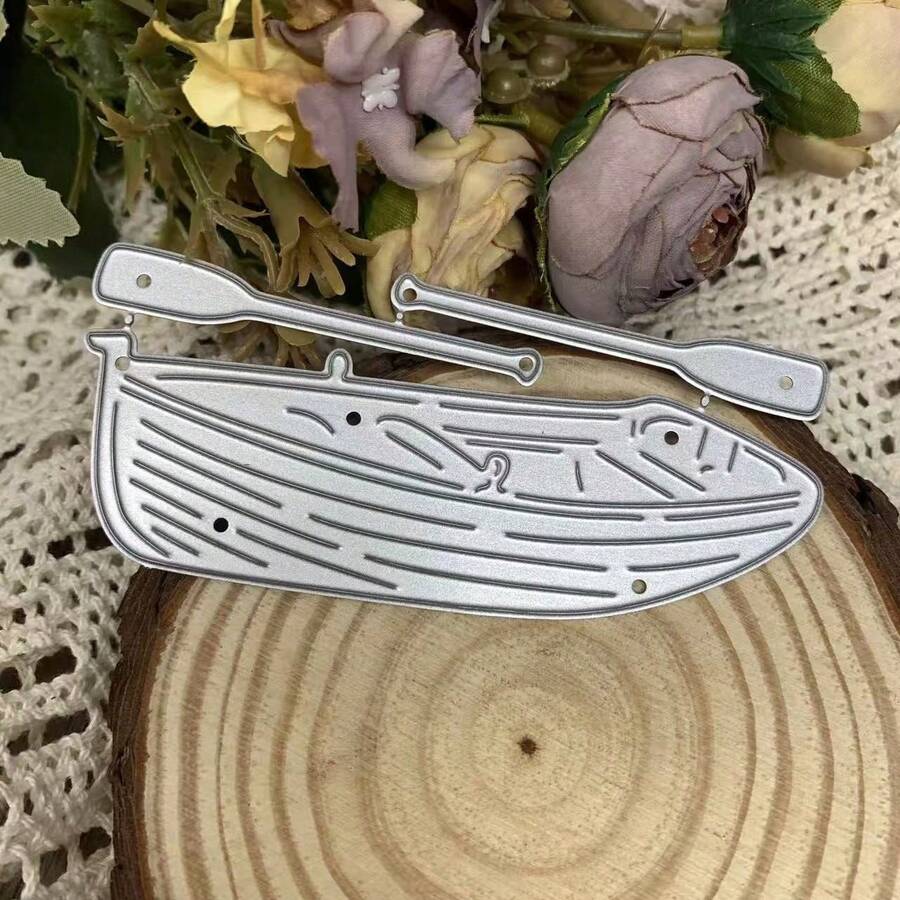 1件船與槳切割模具,船與槳模切,DIY剪貼簿藝術家金屬切割模具模板,適用於手工模切、剪貼簿、卡片製作與壓花 - mc073 - 查看 1