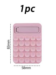 1pc Macaron Color Silicone Suction Cup Phone Holder, With Hidden Foldable Support Stand, Ultra-Thin Washable Reusable Non-Slip Phone Stand, Suitable For Bathroom Mirror, Glass Wall, Desktop And Other Smooth Surfaces, Hands-Free Video Watching For Home Or Office - Multicolor - View 14