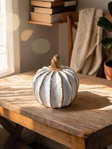 1pc Pumpkin Decor, Suitable For Harvest Season And Halloween, Creative Minimalist Exquisite Design, Resin Craft Desktop Ornament, Suitable For Home Interior, Tea Room, Office, Hotel, Cabinet Display, Holiday And Party Decoration - Pumpkin - View 13