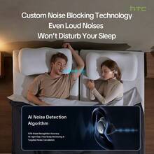 HTC NE92 Wireless Sleep Earbuds - TWS In-Ear Earphones, Ultra-Thin Mini Design Suitable For Side Sleeping, Microphone For Calls, Intelligent Ambient Noise Cancellation, High-Quality Music Earphones For Sleep - View 4
