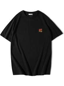 BRZ Collection Oversize Unisex Cat And Dog Selfie T-Shirt - Black - View 5