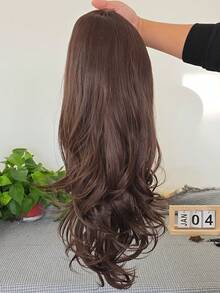 websterwigs Long Brown Wave Wigs For Women Synthetic Hair Side Part Light Brown Curly Natural Wave Brunette 13X4 Lace Front Wig Daily Party, Halloween - Multicolor - View 8