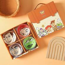 Disney Cartoon 4-Piece Ceramic Rice Bowl Gift Set, Cute Woody, Buzz Lightyear, Jessie, Alien Tableware, Family Kitchen Daily Use Tableware, Birthday And Holiday Gift - Multicolor - View 10