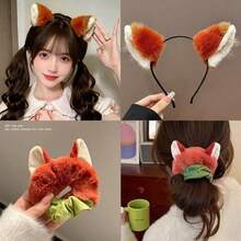 Ensemble de costume de renard orange, fourrure de renard synthétique épaisse, douce et lisse, convient pour le cosplay, les soirées en boîte de nuit, les séances photo à thème, les costumes d'Halloween, les cadeaux créatifs, accessoire décoratif amusant qui améliore l'ambiance - Multicolore - Voir 11