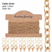 QIAO DIY Chain-Making Kit, Including Gold, Silver, And Gunmetal-Black Chains, Lobster Clasps, And Jump Rings, Suitable For Making DIY Necklaces, Bracelets, - Multicolor - View 16