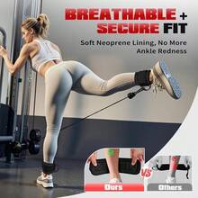 5-Piece Ankle Resistance Band Set (Includes D-Ring Ankle Straps), Leg Kick Training Rope, Suitable For Hip, Thigh And Glute Shaping Training Equipment - Multicolor - View 5
