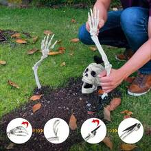 3PCS Halloween Skeleton Hand Ground Stake Set, Outdoor Lawn Cemetery Decoration, Haunted House Party Backdrop, Realistic Bone Skeleton - View 6