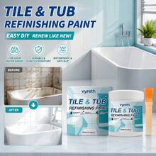 1pc 300g/10.58oz Tile & Bathtub Refinishing Paint With Brush, Water-Based Bathtub Refinishing Coating, Waterproof & Scratch-Resistant Ceramic Repair Agent - Tile and Bathtub Refinish Paint - View 2
