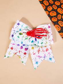 New Halloween Spider Web Bow Hair Clip Women Gothic Style Ribbon Party Costume Hair Accessory - Multicolor - View 12