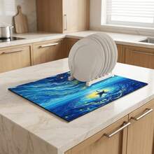 1件裝洗碗乾燥墊 咖啡機墊 星空藝術風桌墊 美麗波浪紋吸水排水墊 臥室客廳咖啡桌高顏值裝飾墊 多功能桌面吸水乾燥保護墊 節日居家氛圍裝飾墊 假日禮物 廚房裝飾 - XYLSD688 - 查看 3