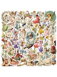 50pcs Oil Painting Stickers Waterproof Stickers For Laptop, Water Bottle, Phone, Tablet, Skateboard, Guitar, Refrigerator, Luggage, Scrapbook, Phone Case Decoration, Suitable For Home Decor, Birthday Party Gift, Holiday Gift - 50pcs - View 7