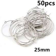50pcs 20-40mm Beading Hoops Earrings Big Circle Ear Hoops Earrings Wires For DIY Jewelry Making Accessories Supplies - Circle Hoops - View 37